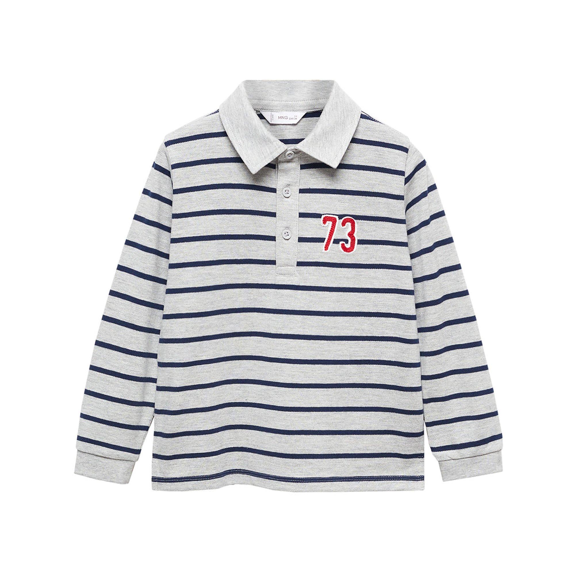 Image of Poloshirt, Langarm Unisex Dunkelgrau Jahr/3-4A