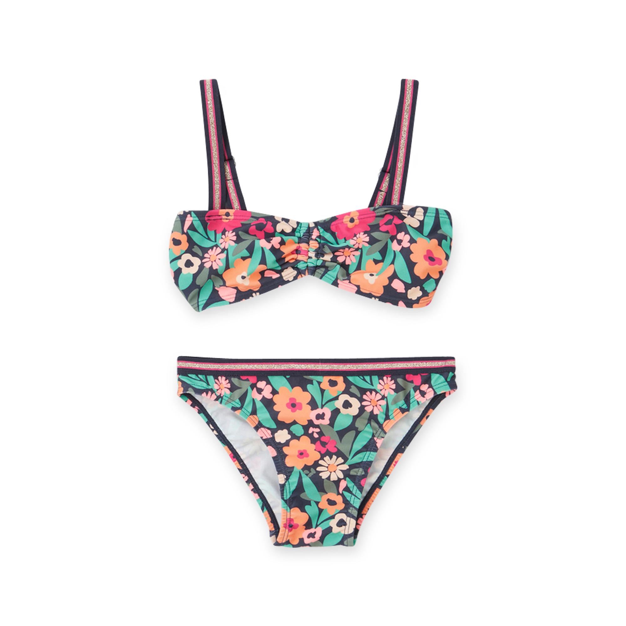 Image of Bikini Set, Bandeau Unisex Grün Bedruckt 10A