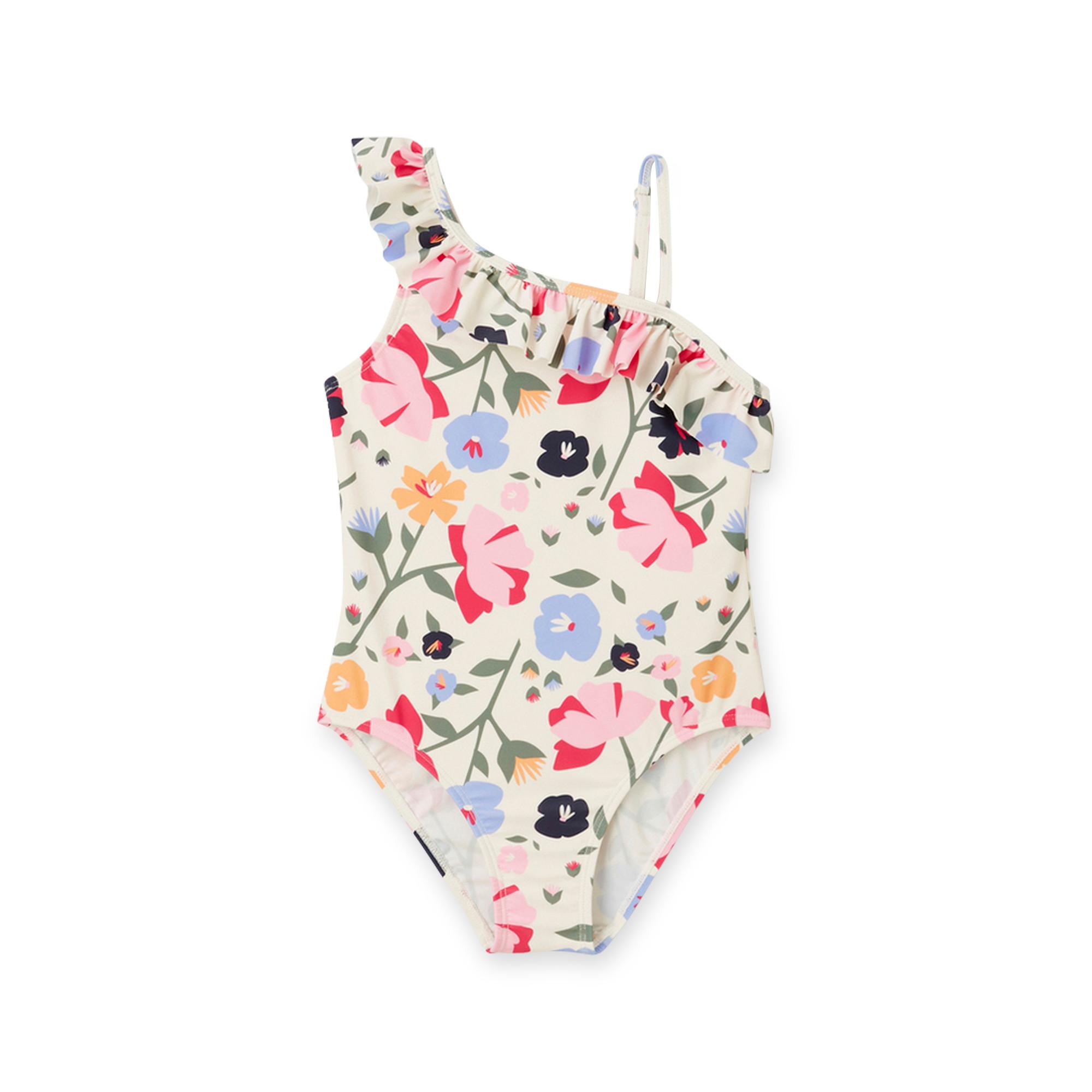 Image of Badeanzug Unisex Weiss Bedruckt 6A