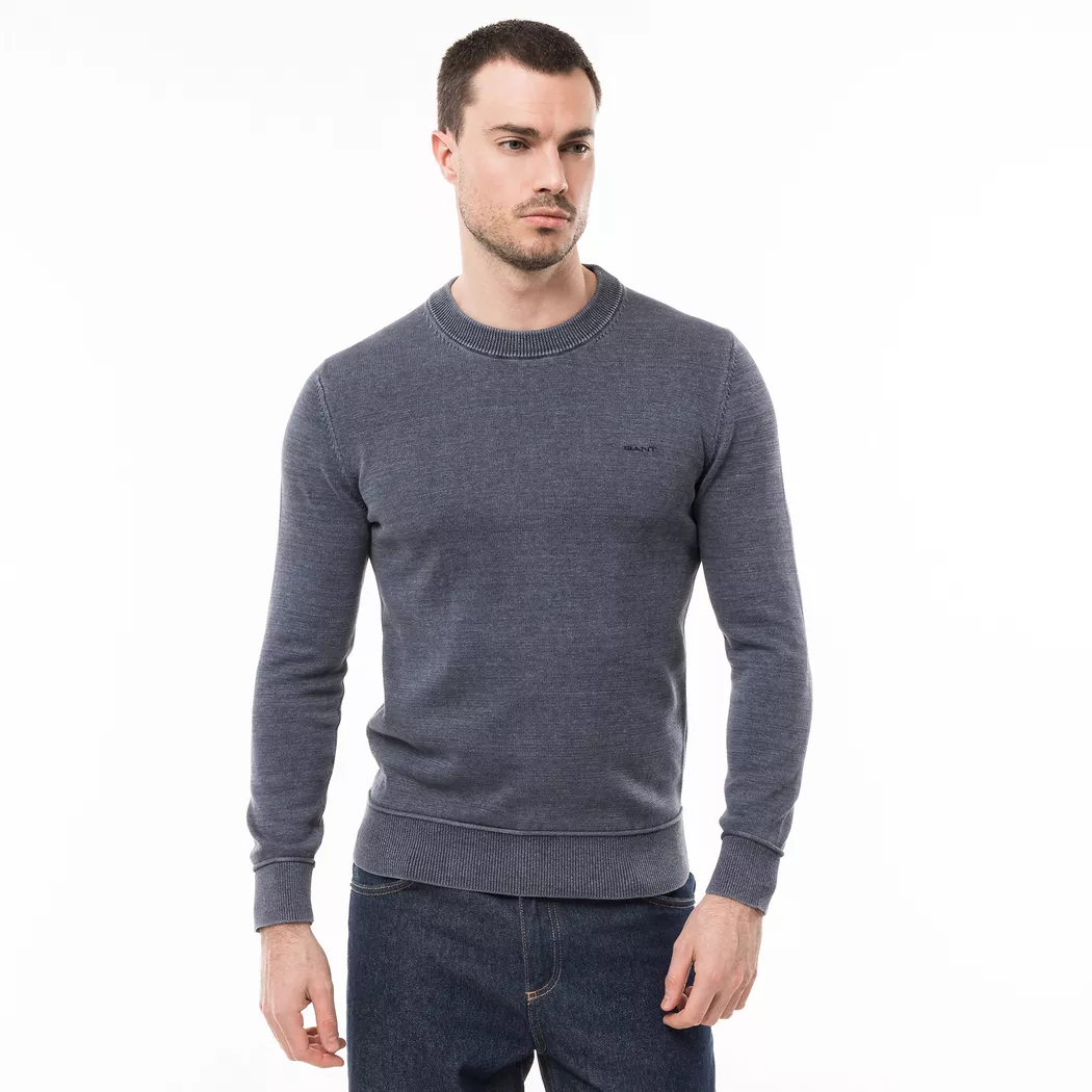 GANT Classic Cotton Crew Neck Herr, EVENING BLUE, S 2