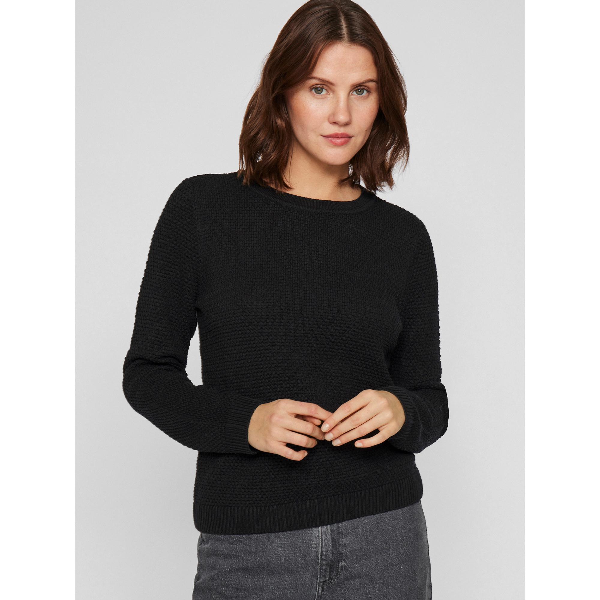 VILA Pull Col Rond Manches Longues  