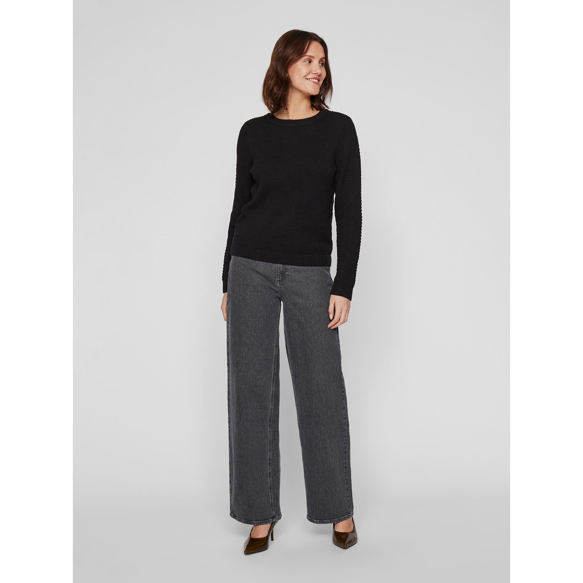 VILA Pull Col Rond Manches Longues  