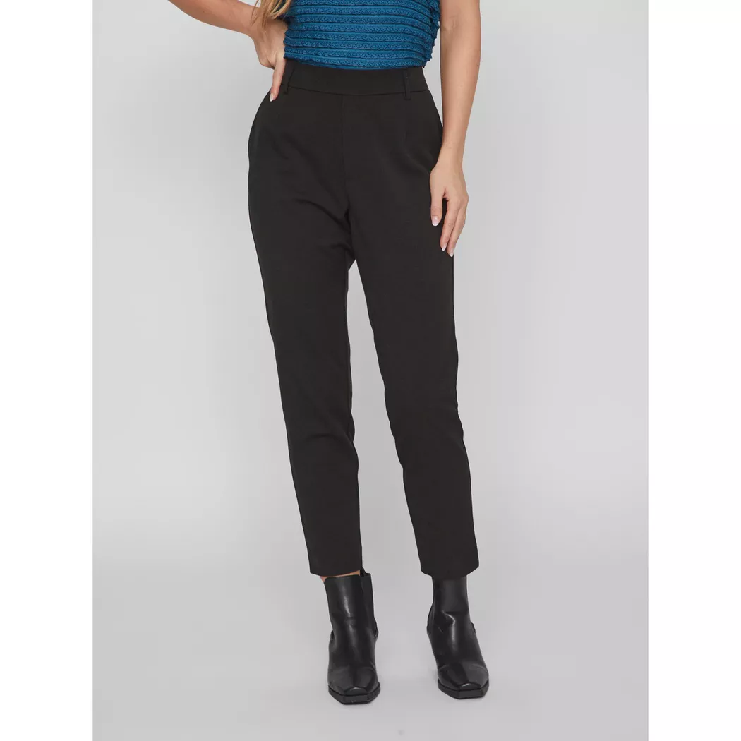 Vila Pantalon Taille Haute Varone Slim Fit Black 34 Femme