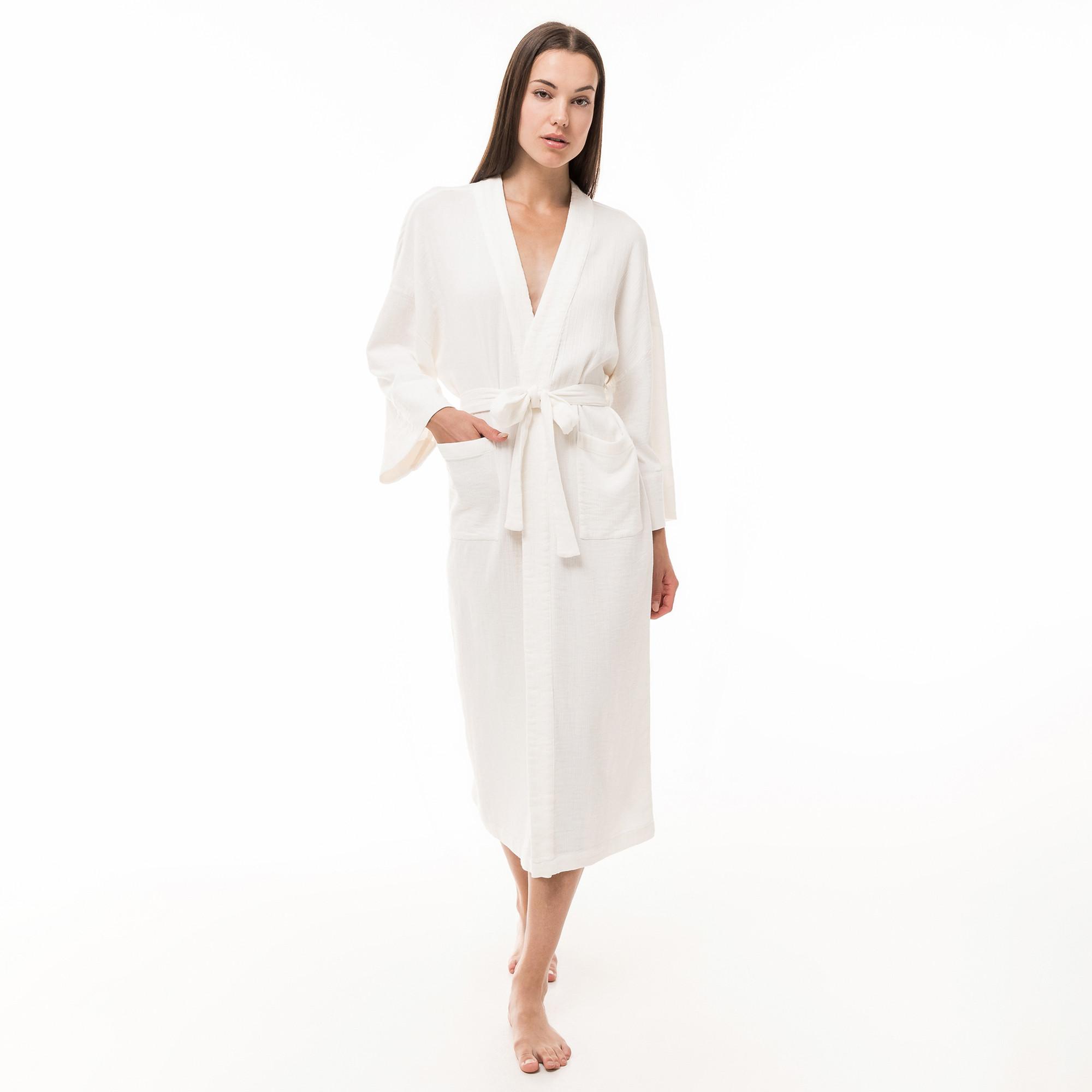 Image of Bademantel, Damen Damen Ecru M