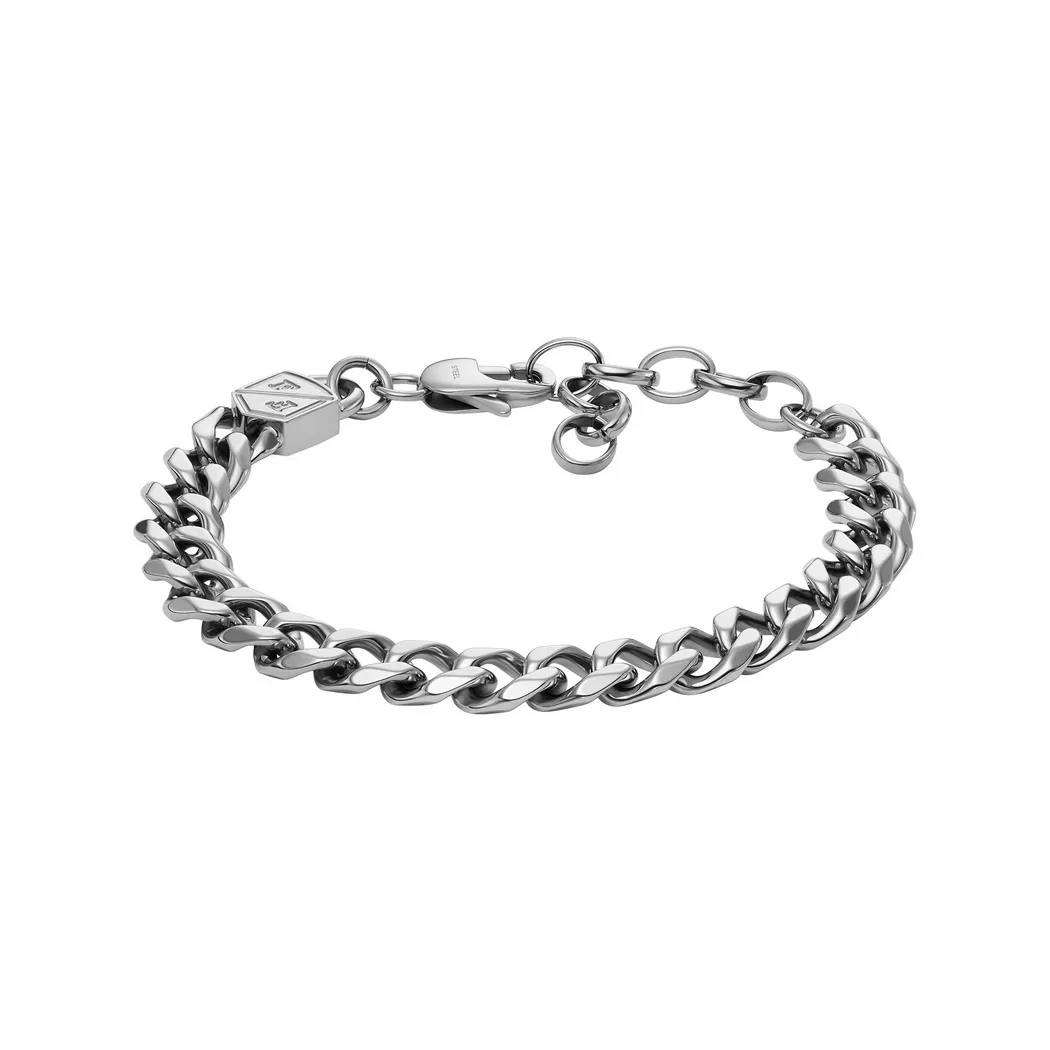 Edelstahlarmband FOSSIL "Schmuck Geschenk Edelstahl JEWELRY BOLD CHAINS", silber (edelstahlfarben), Armbänder, Damen, Edelstahl, Edelstahlarmband