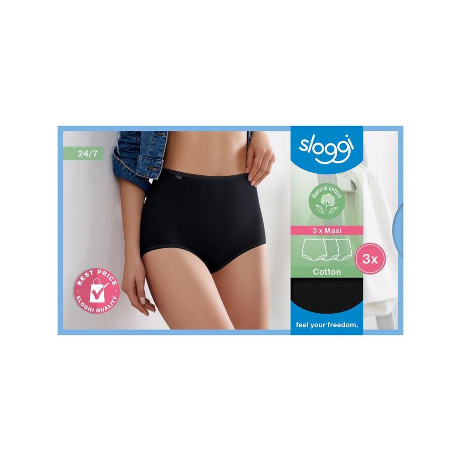 sloggi sloggi 24/7 Cotton Maxi C3P Multipack, slip, maxi 