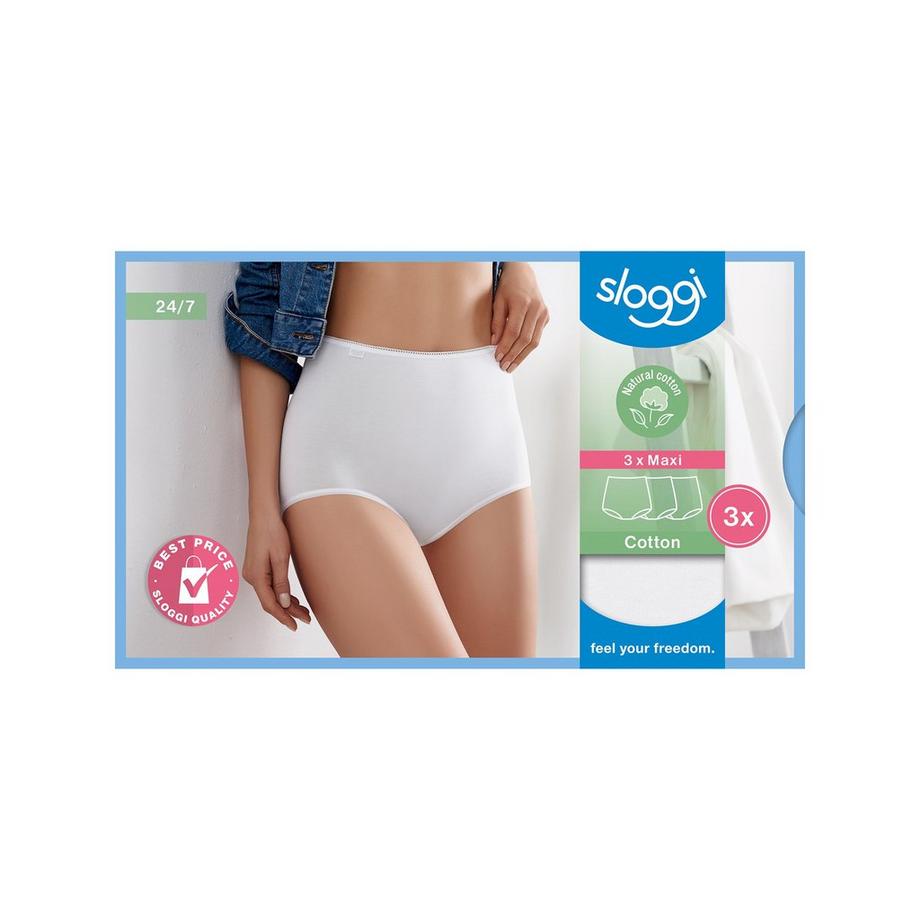 sloggi sloggi 24/7 Cotton Maxi C3P Multipack, slip, maxi 