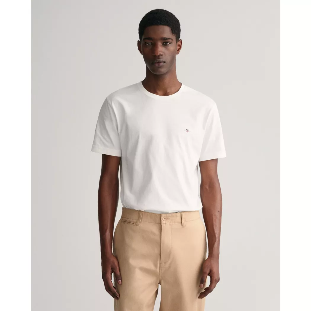 GANT Regular Fit Shield T-Shirt Herr, White, XXL