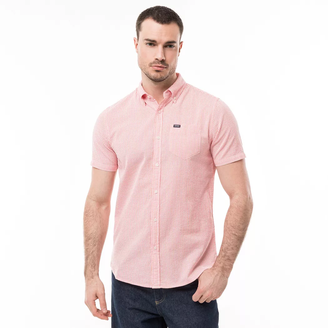 Superdry - Hemd, kurzarm, für Herren, Pink, Größe S