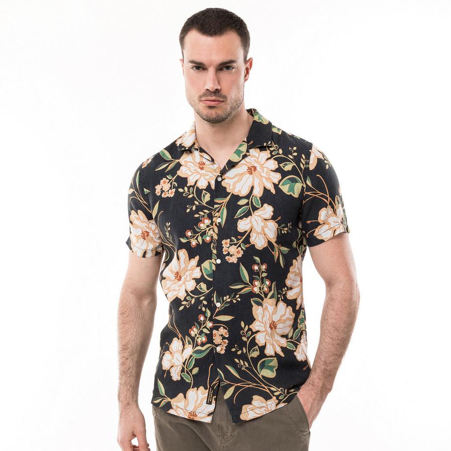 Camicia di lino, maniche corte