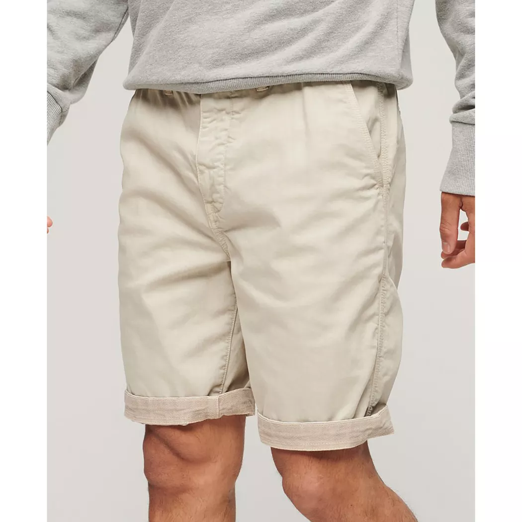 Superdry pour homme. M7110397A Short chino beige de l'officier (28), Casuel, Coton