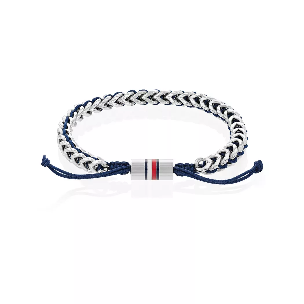 Tommy Hilfiger Braided Stainless Steel Navy Nylon Bracelet 2790511