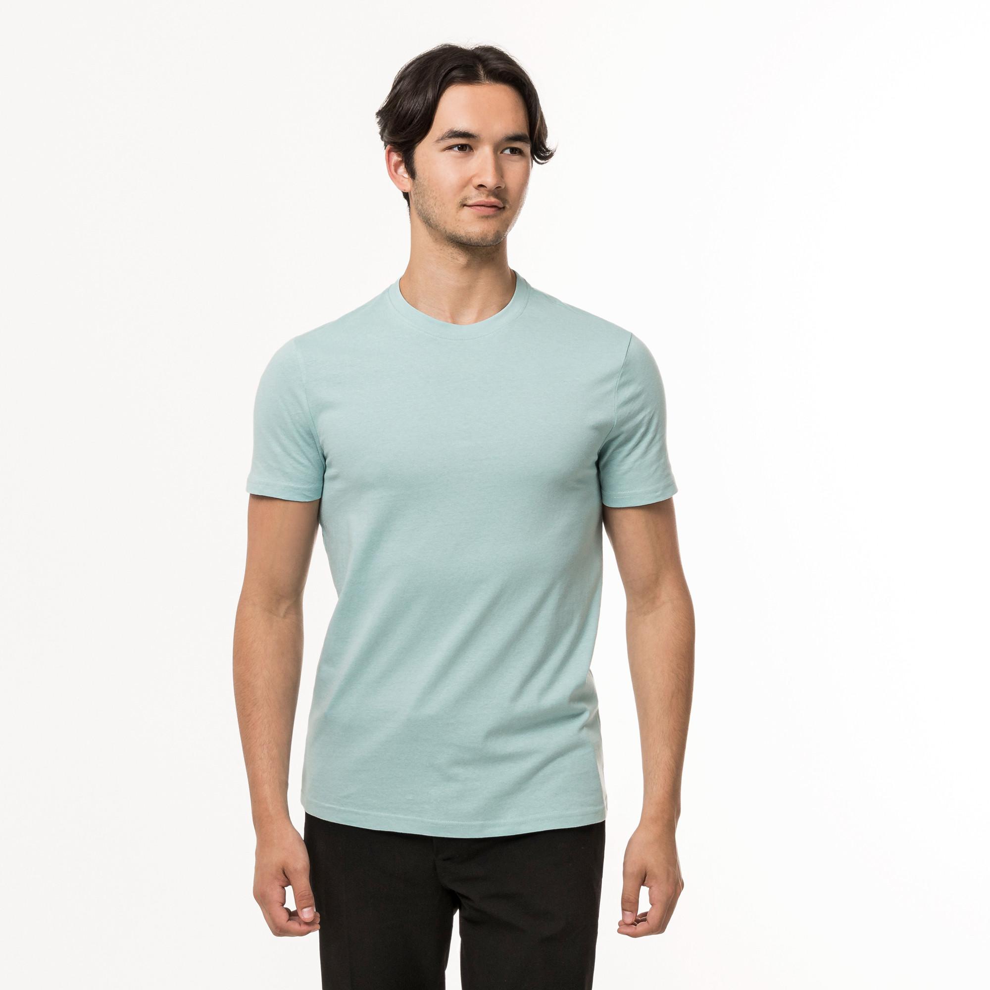 Image of T-shirt, Rundhals, Kurzarm Herren Türkisblau 3XL