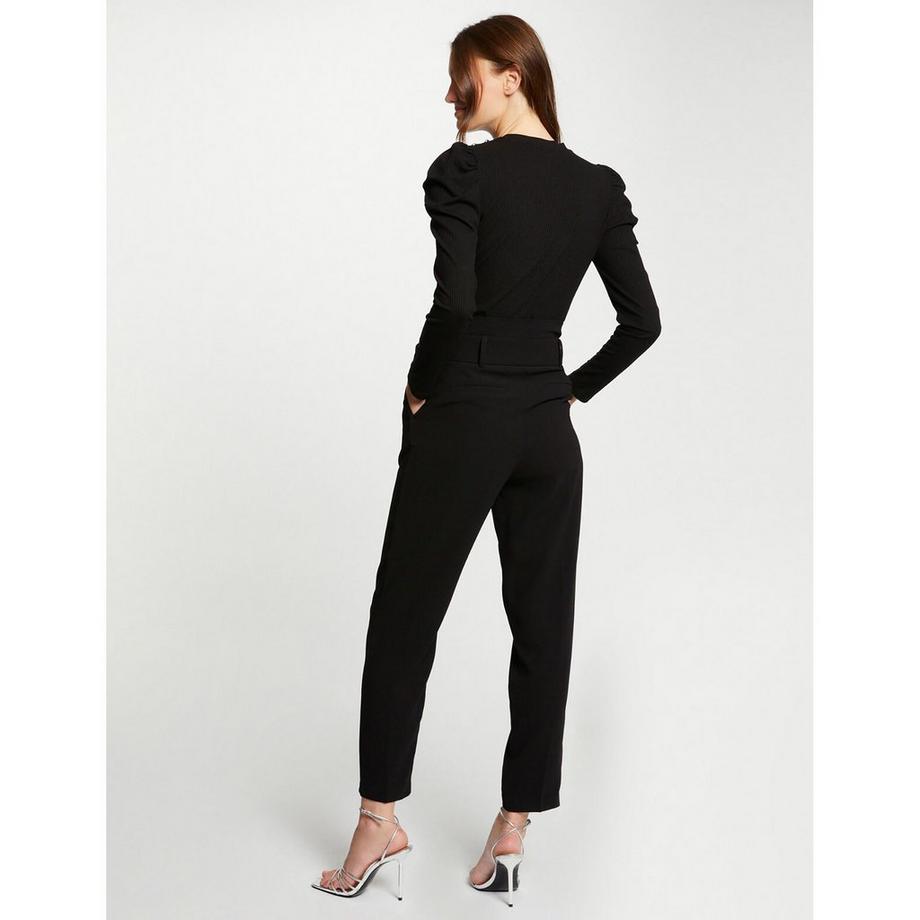 MORGAN Geripptes Langarm-T-Shirt mit Puffärmeln  