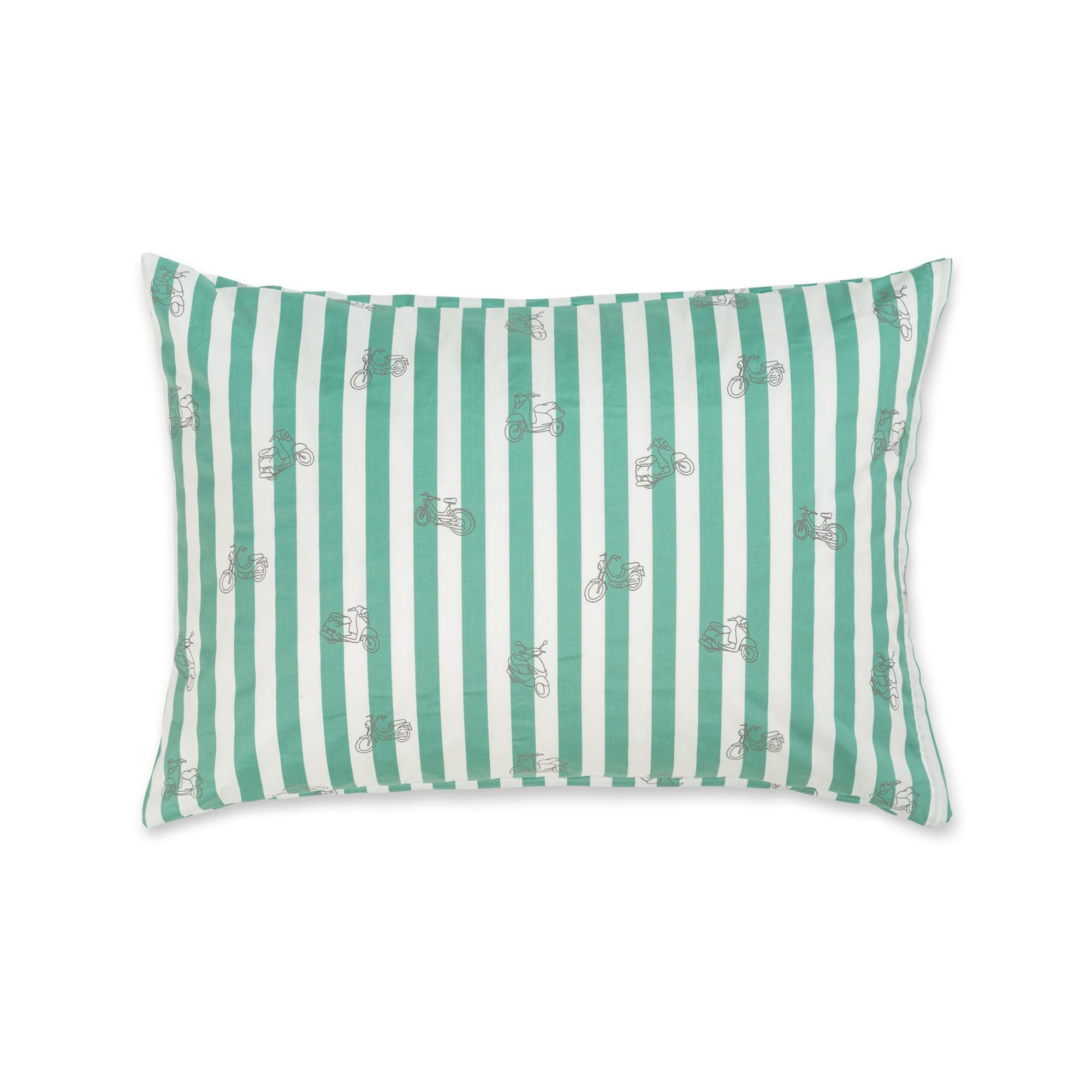 Manor Madeira Taie d'oreiller à rayures imprimé scooter  