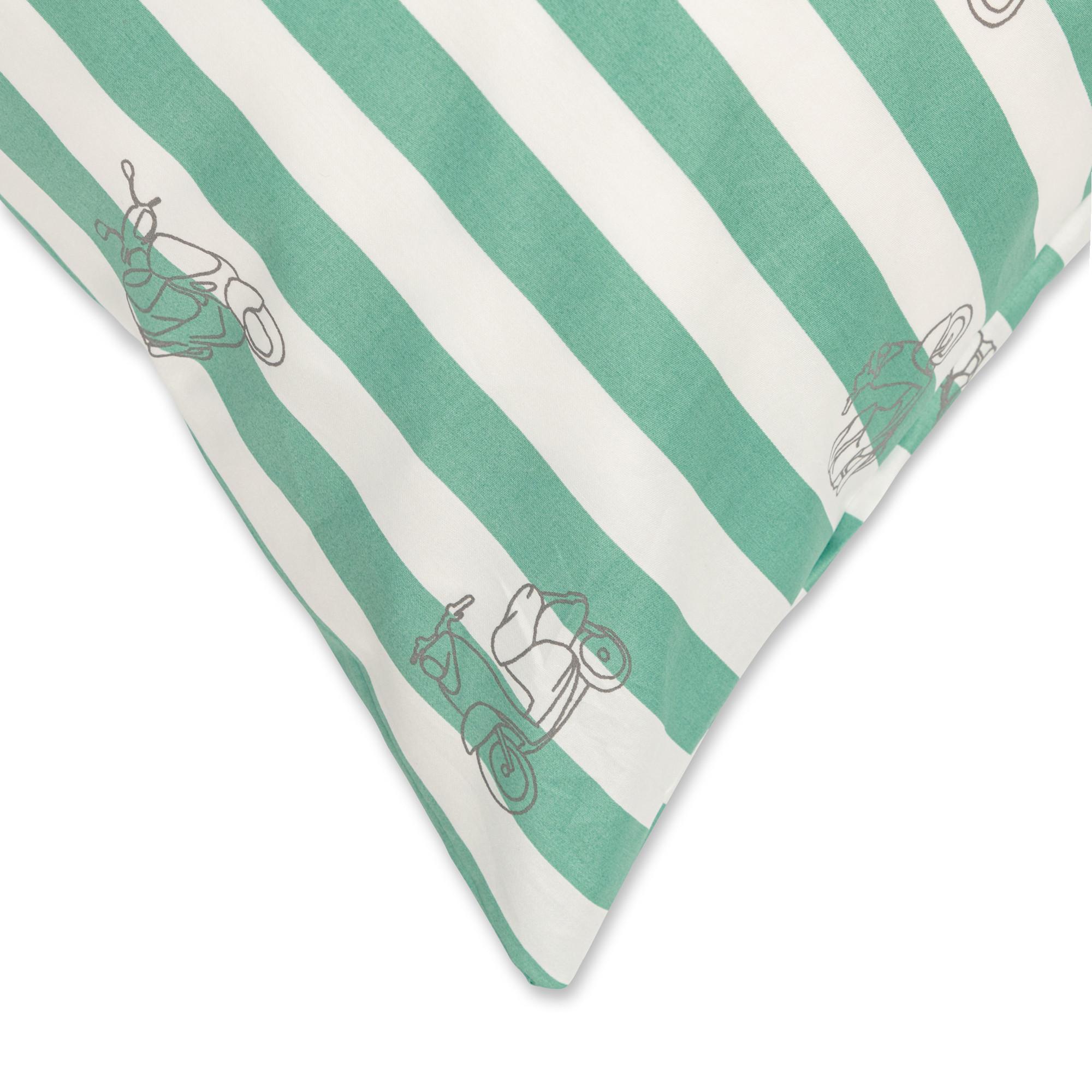 Manor Madeira Taie d'oreiller à rayures imprimé scooter  