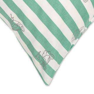 Manor Madeira Taie d'oreiller à rayures imprimé scooter  