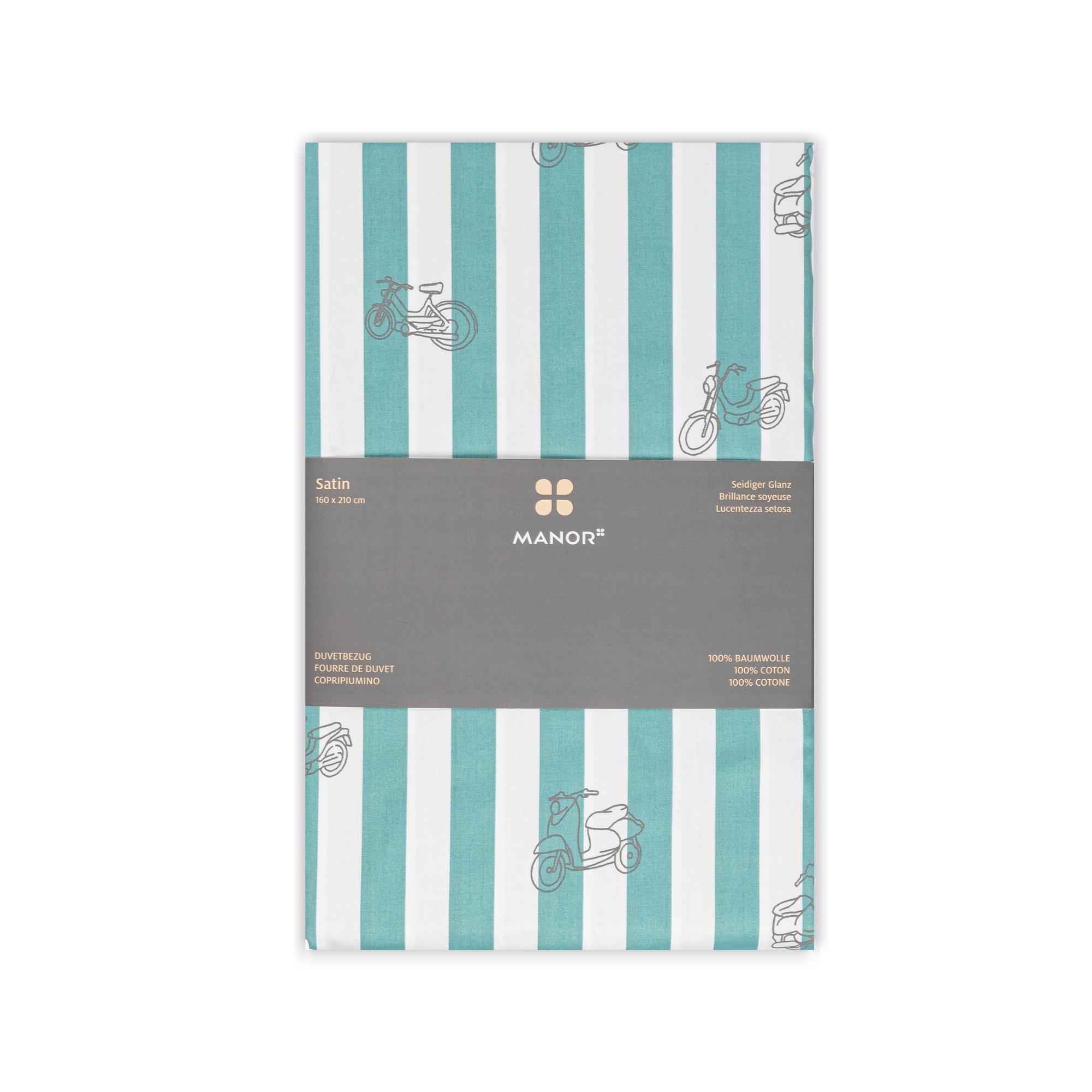Manor Madeira Housse de couette rayée avec imprimé scooter  
