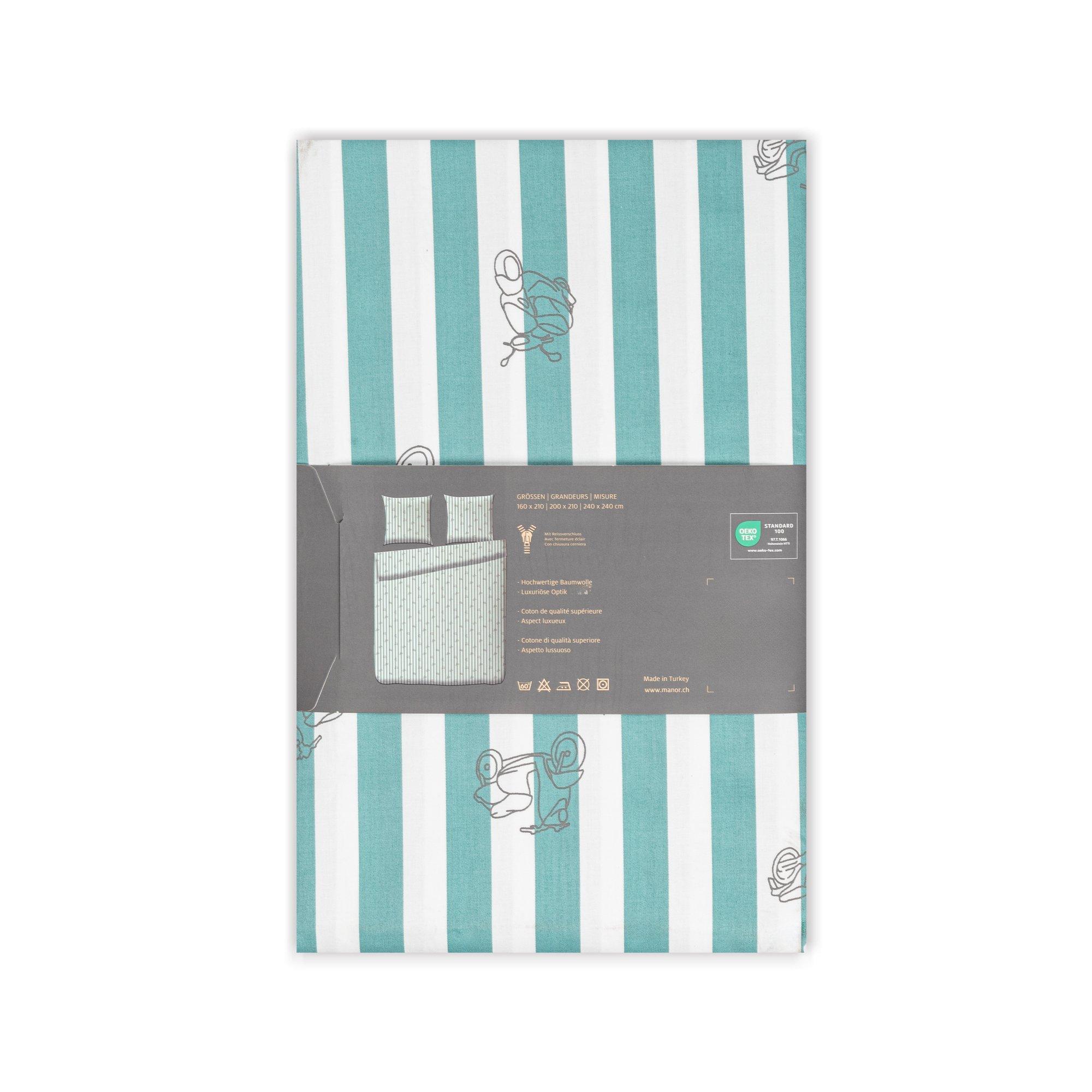 Manor Madeira Housse de couette rayée avec imprimé scooter  