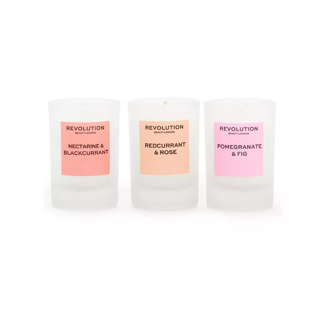 Revolution - Fruchtiges Mini-Kerzenset, Duftkerze, 3X40G