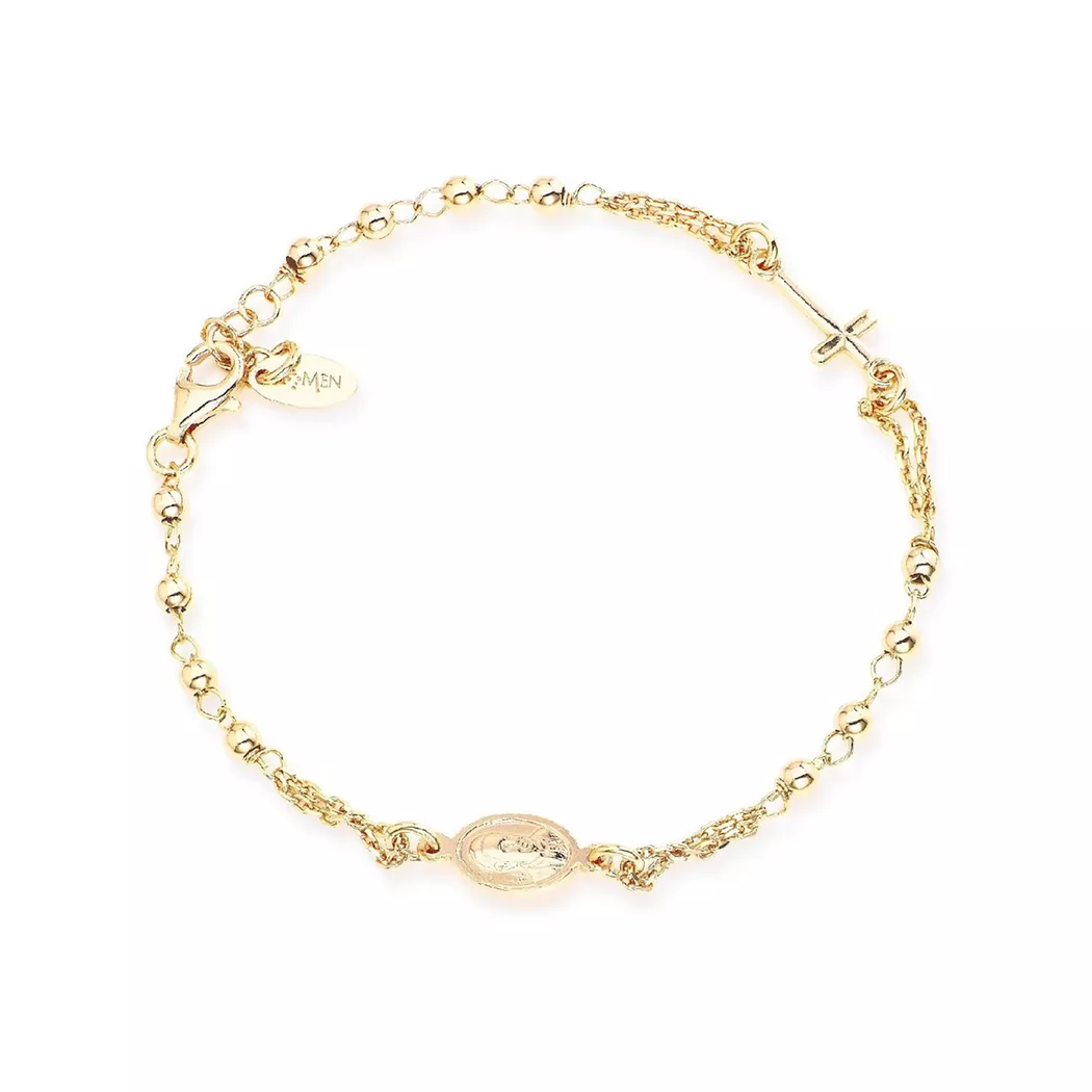Amen - Armband, Rosary Plain, 18+2CM, Gold