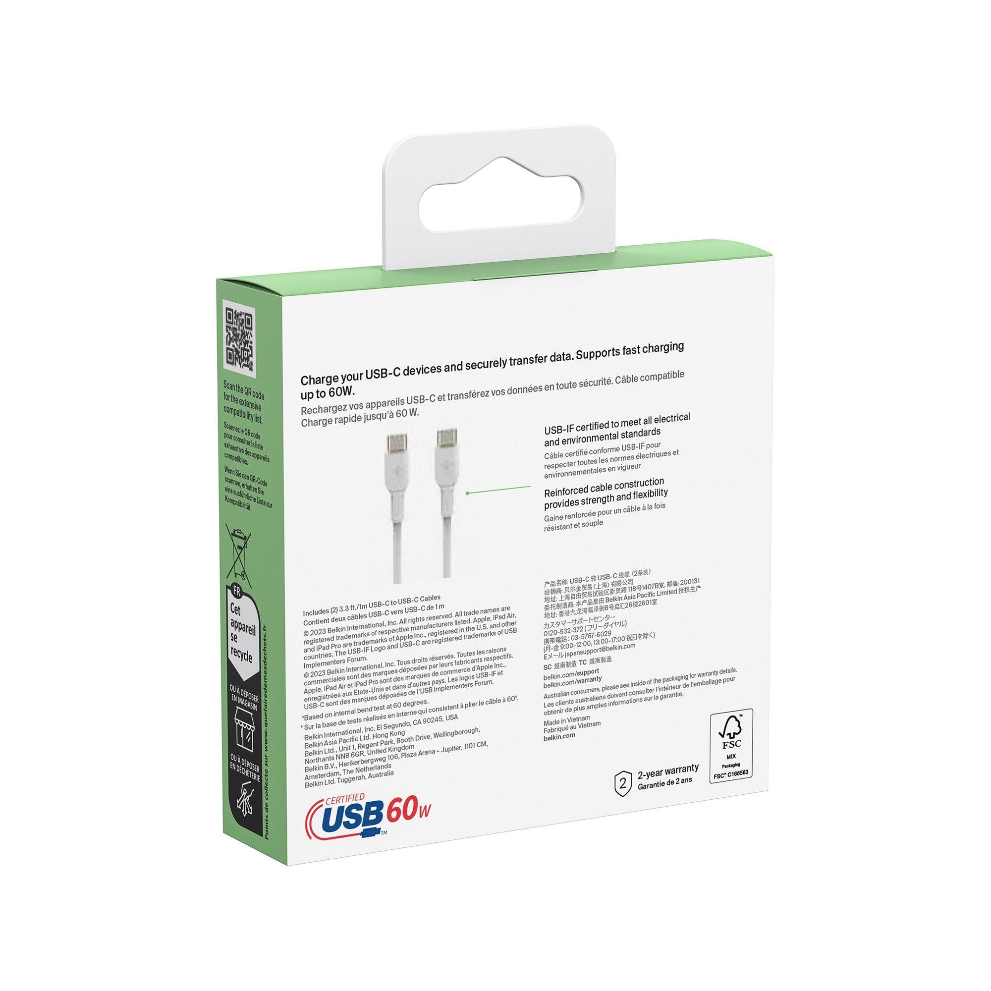 belkin Boost Charge Flex USB-C to USB-C Cable, 3m Câble USB-C de recharge/synchronisation
 