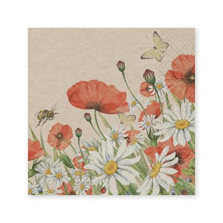 Paper + Design Papierservietten, 20 Stück Floral Poppies 