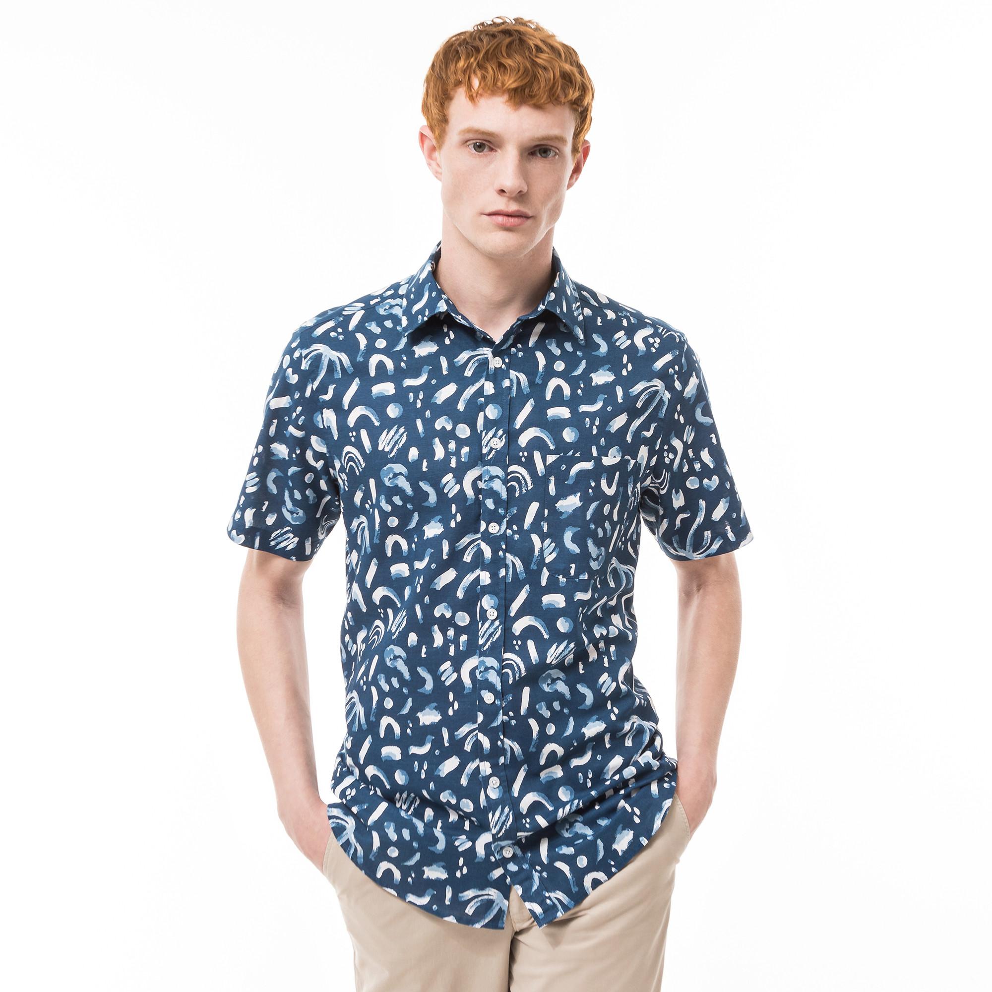 Image of Hemd, Classic Fit, Kurzarm Herren Marine L