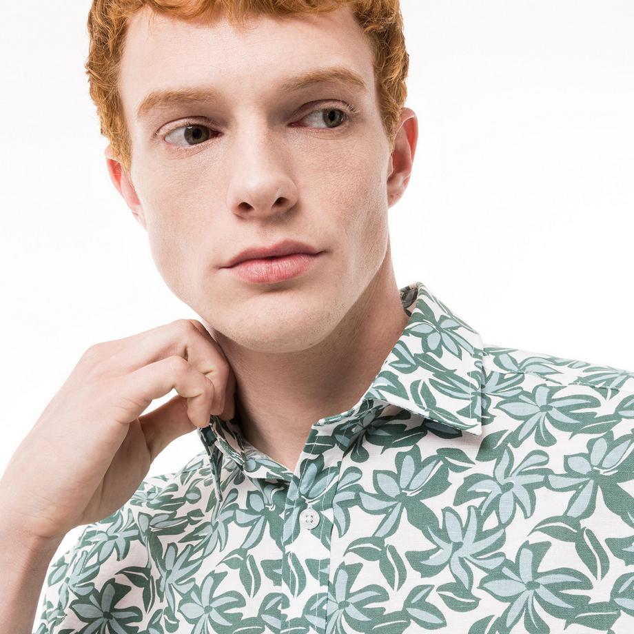 Manor Man Chemise Classic Fit Manches Courtes à Motif Floral  