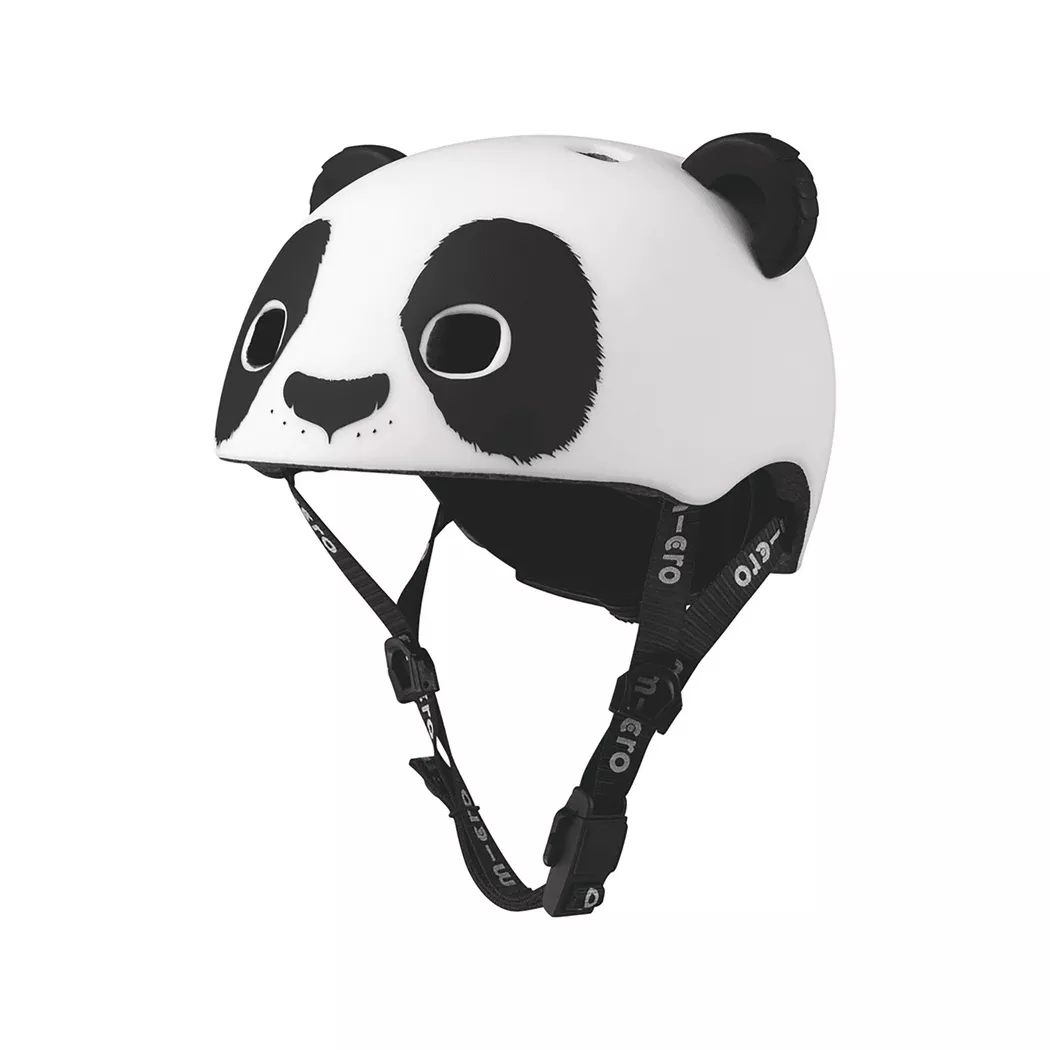 micro - Casco 3D Panda, Taglia M, Bianco, 53-58CM