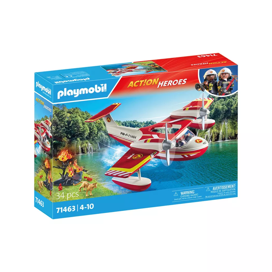 Playmobil - 71463 Feuerwehrflugzeug mit Löschfunktion, Multicolor
