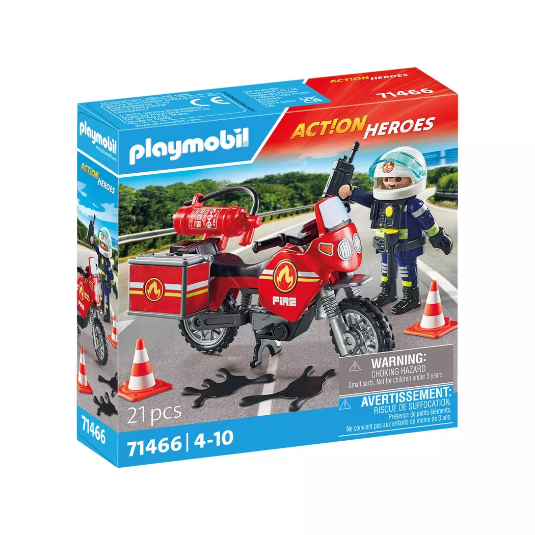 Playmobil - 71466 Feuerwehrmotorrad, Multicolor