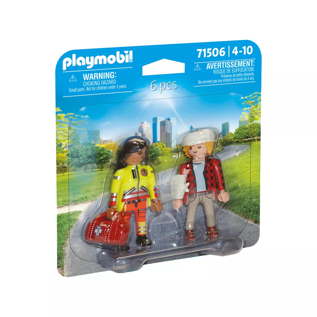 Playmobil - 71506 Sanitäterin mit Patient, Multicolor
