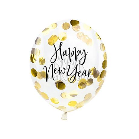PartyDeco  3 palloncini coriandoli Happy New Year 