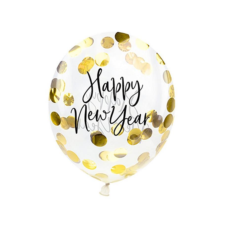 3 palloncini coriandoli Happy New Year