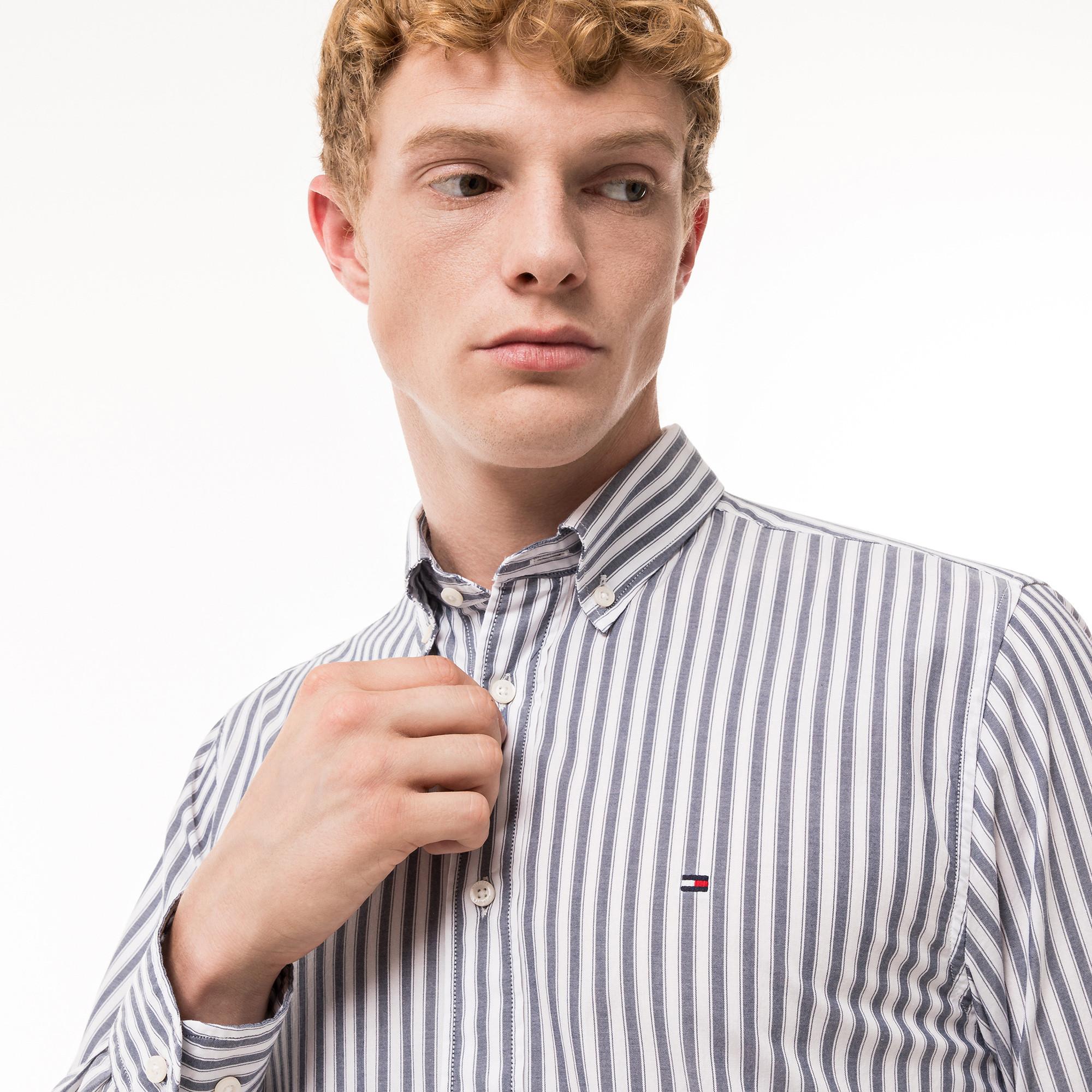 TOMMY HILFIGER Natural Soft Poplin Camicia a Righe Regular Fit  