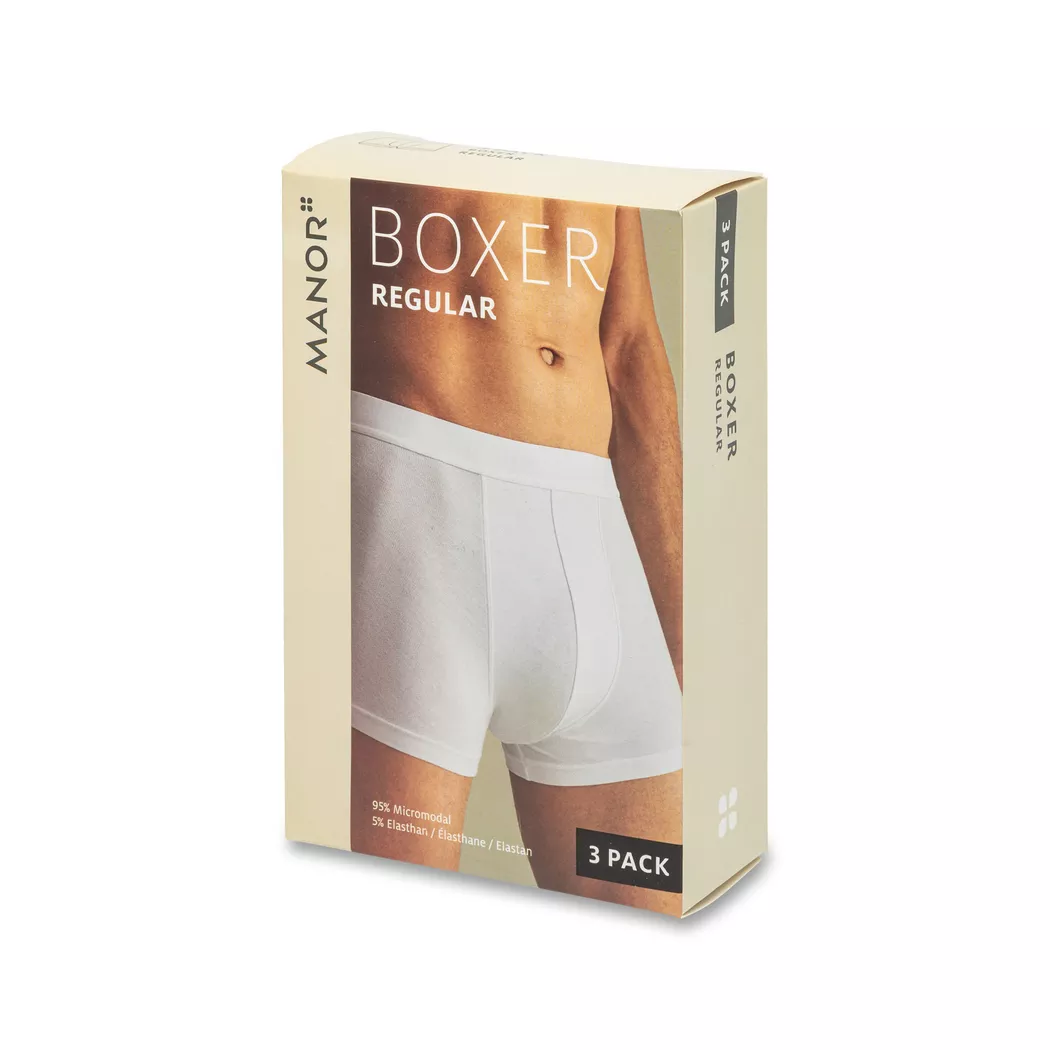 Manor Man - Triopack, Boxershorts, für Herren, Weiss, Größe M 2