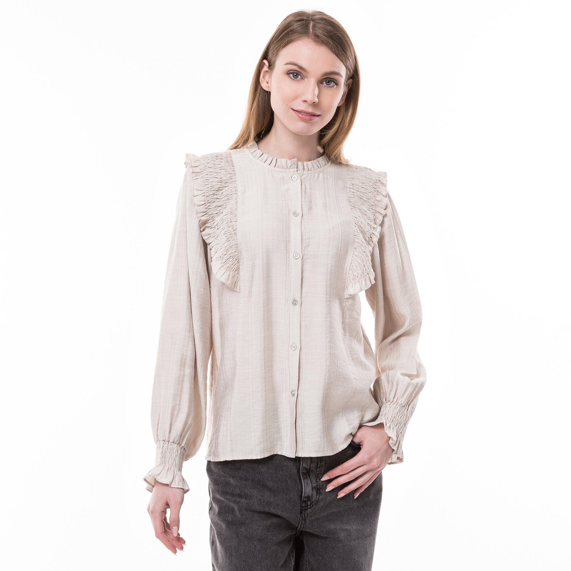 Image of Bluse Damen Sandsteingrau XS