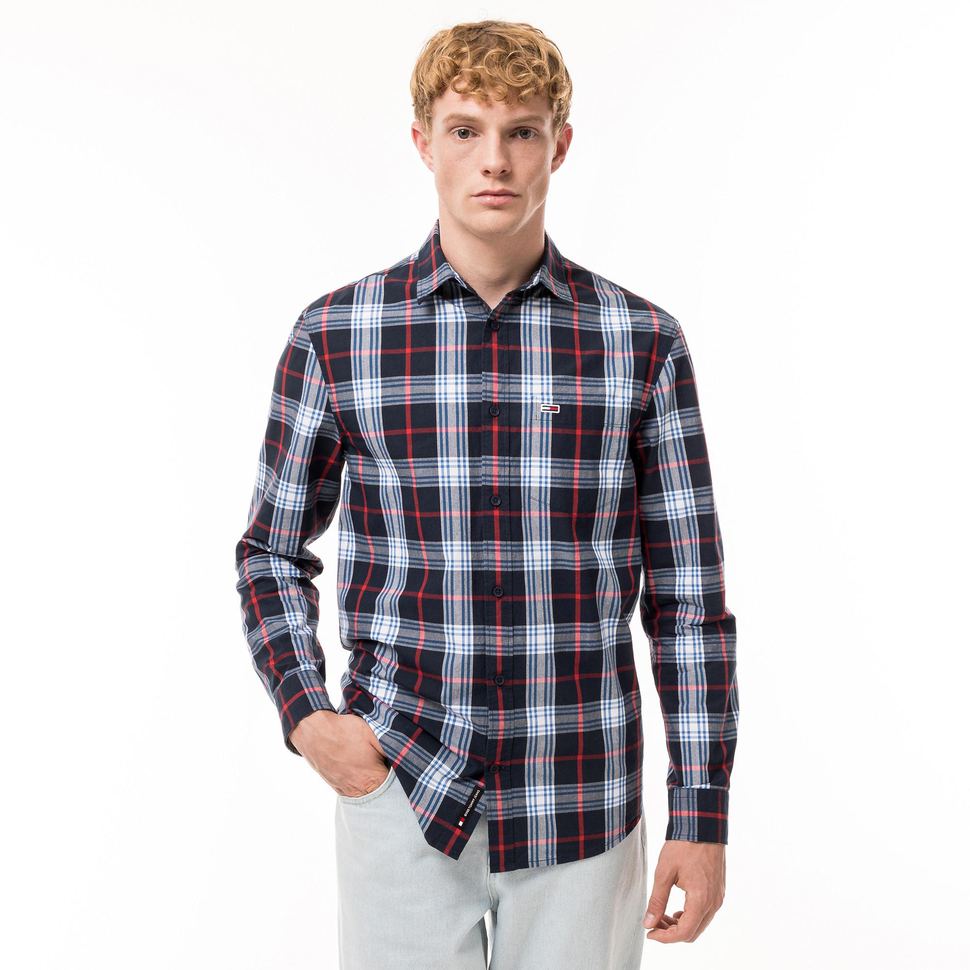 TOMMY JEANS TJM REG POPLIN CHECK SHIRT Hemd, langarm 