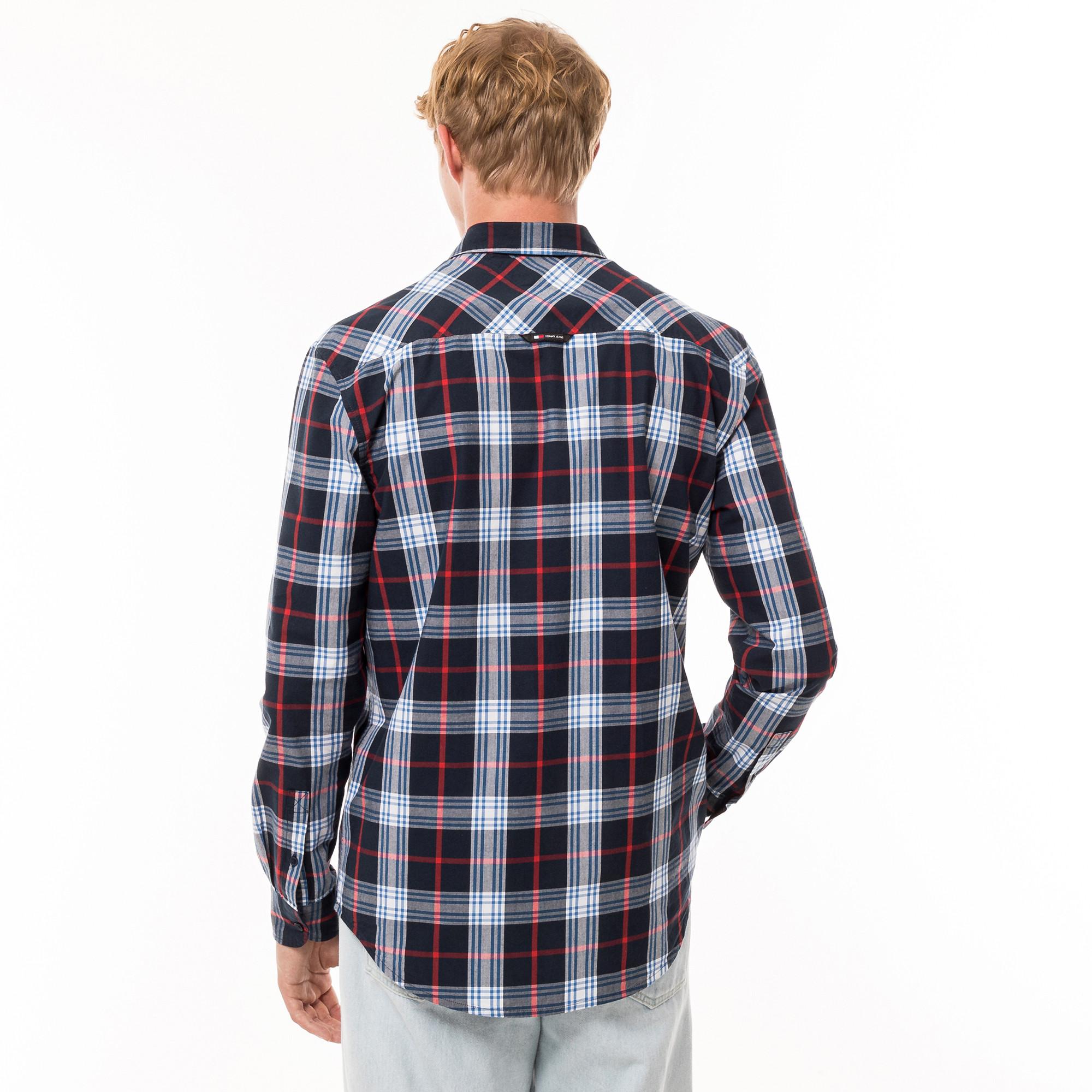 TOMMY JEANS TJM REG POPLIN CHECK SHIRT Chemise, manches longues 