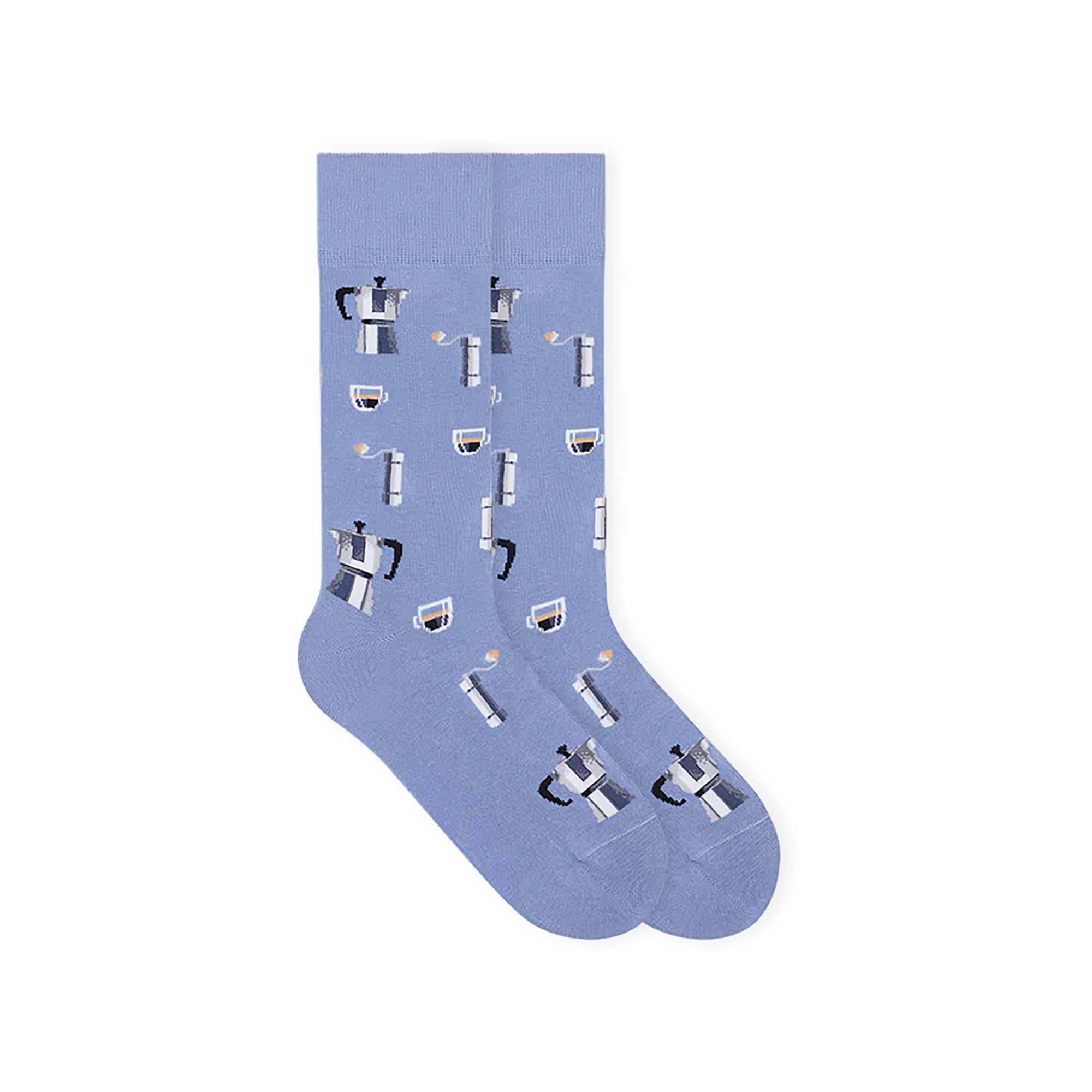 Image of Wadenlange Socken Herren Taubenblau 39-42