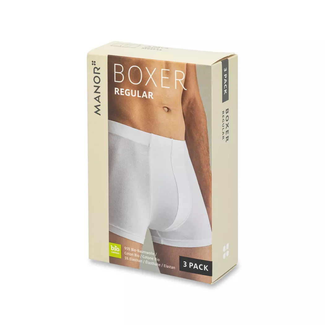 Manor Man - Triopack, Boxershorts, für Herren, Weiss, Größe S 4
