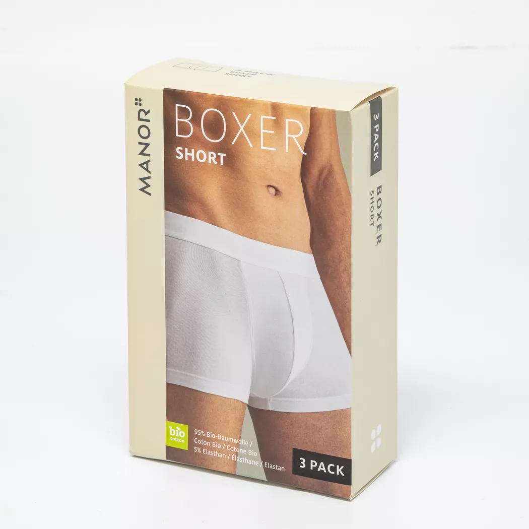 Manor Man - Triopack, Boxershorts, für Herren, Weiss, Größe S 3