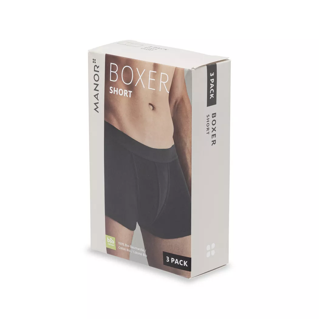 Manor Man - Triopack, Boxershorts, für Herren, Black, Größe S