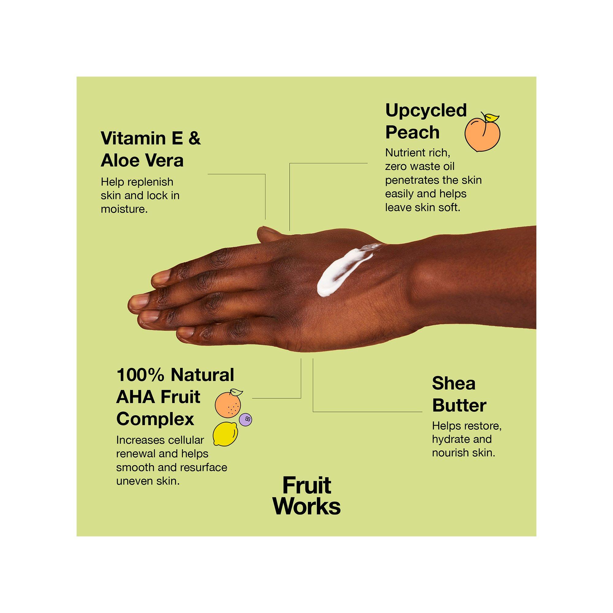 Fruit Works  Idratante per il corpo con acidi di frutta AHA 