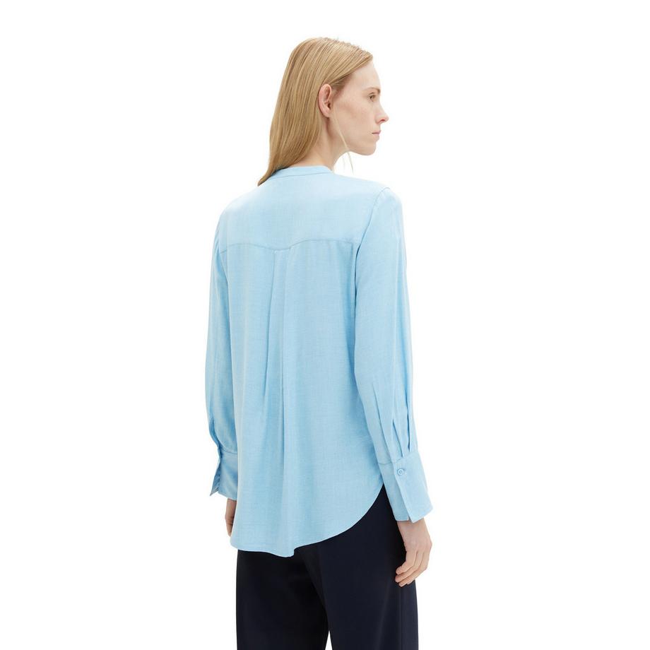 TOM TAILOR Camicetta a maniche lunghe con collo alla coreana  