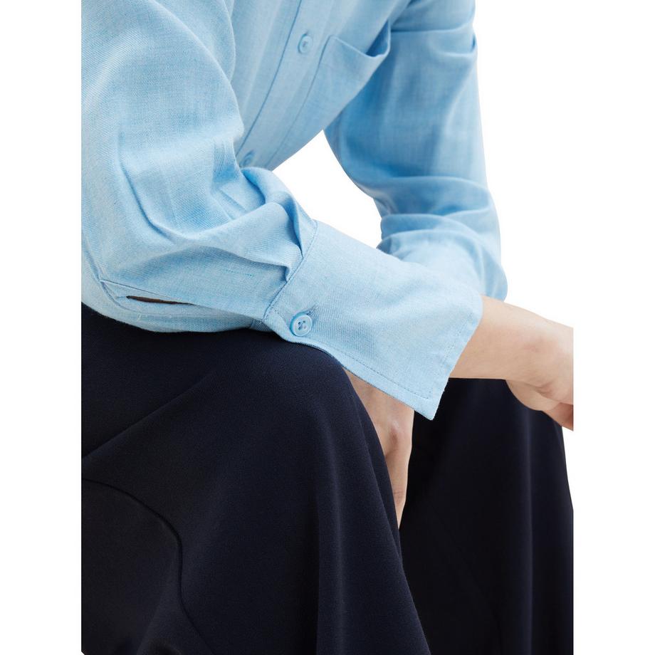 TOM TAILOR Camicetta a maniche lunghe con collo alla coreana  