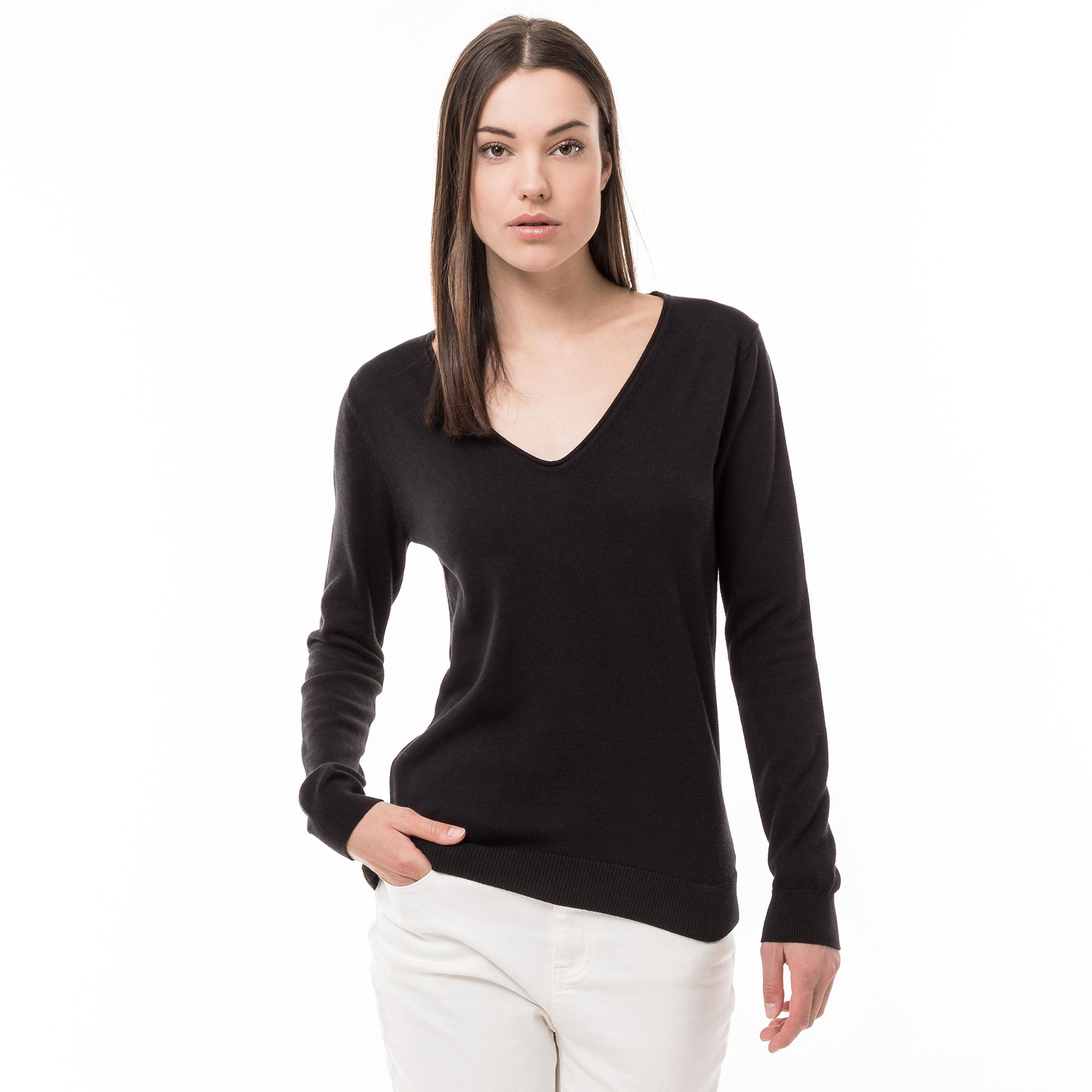 Image of Pullover, V-neck, Langarm Damen Black L