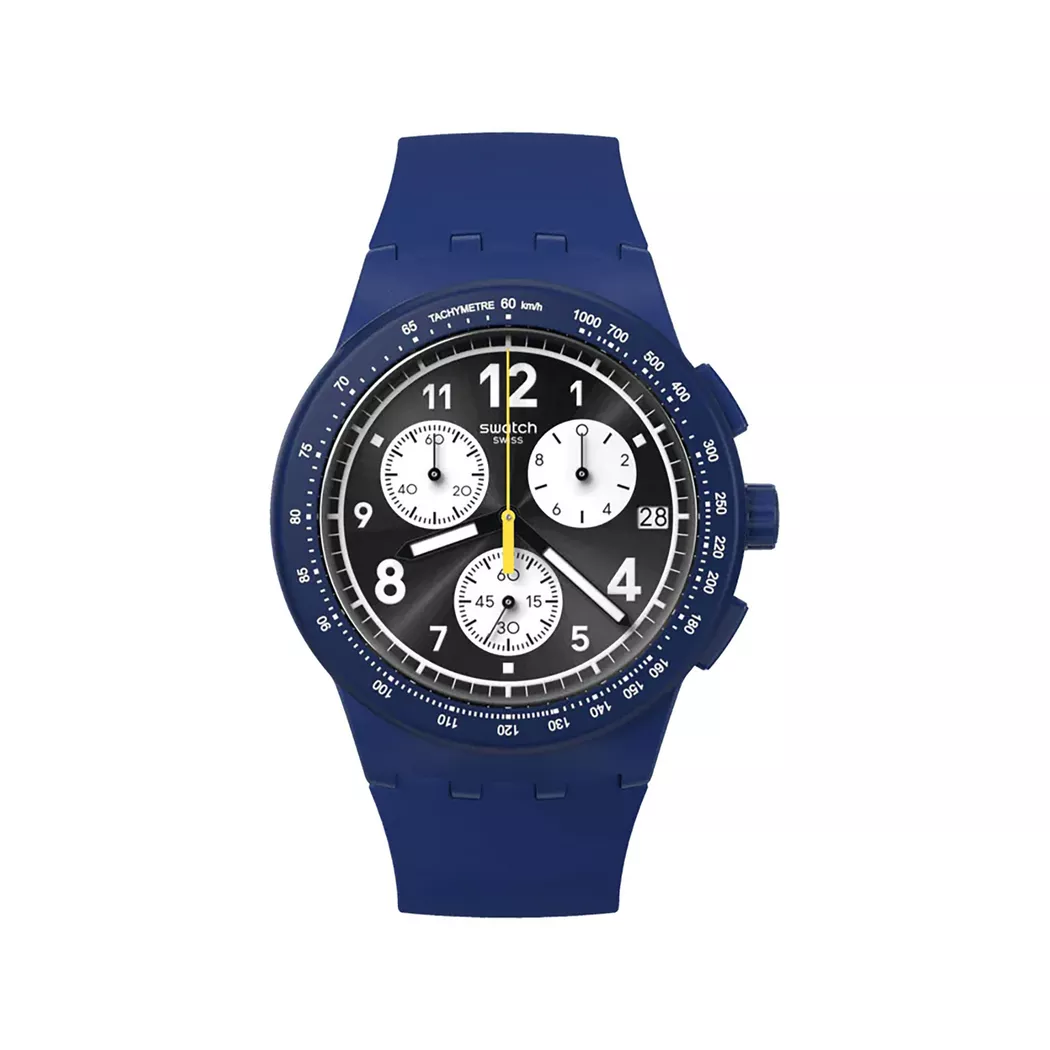 Swatch - Chronograph Uhr, Nothing Basic About Blue, 42mm, Blau
