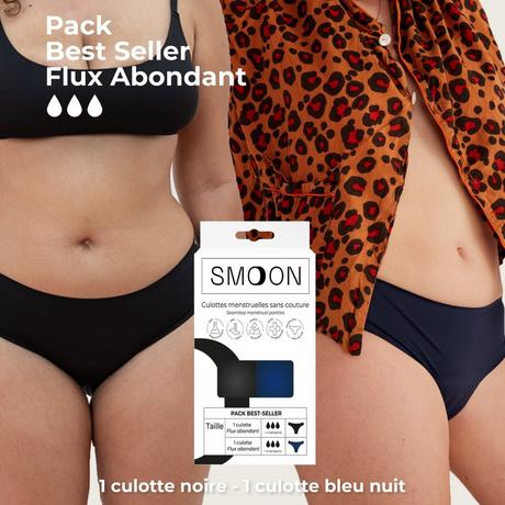 Smoon BEST SELLER PACK Lot de 2 slips menstruel, maxi 